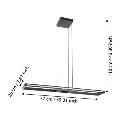Eglo - Lámpara de araña LED regulable LED/33W/230V 2700-6500K