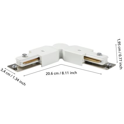 Eglo - Conector de esquina para sistema de rieles blanco