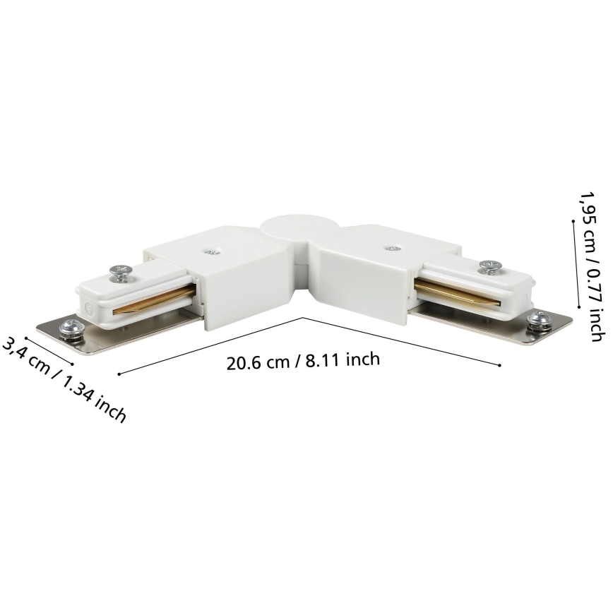 Eglo - Conector de esquina para sistema de rieles blanco