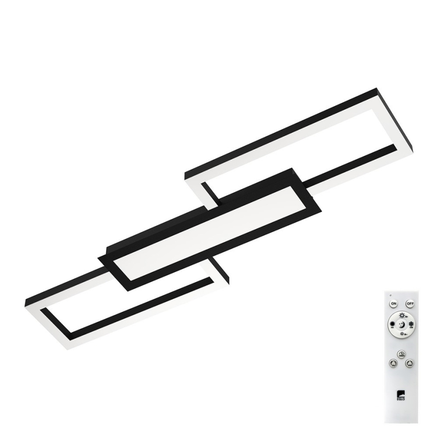 Eglo - Plafón LED regulable LED/37W/230V 3000-6500K negro + mando a distancia