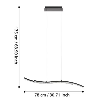 Eglo - Lámpara LED colgante LED/21,5W/230V