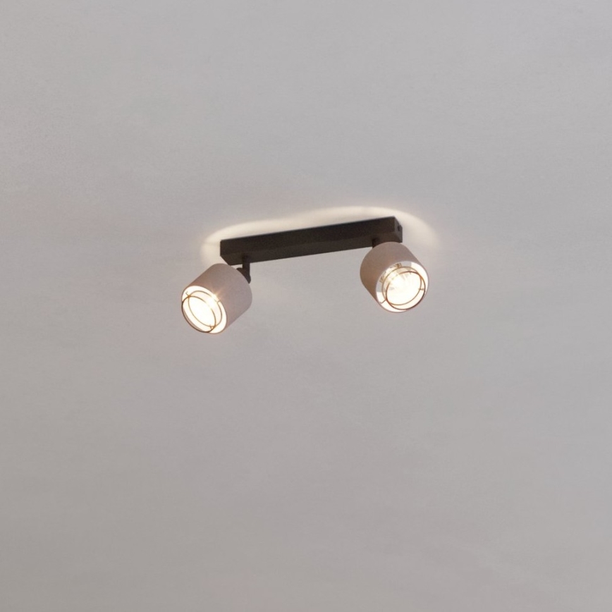 Eglo - Aplique 2xE14/40W/230V negro/beige