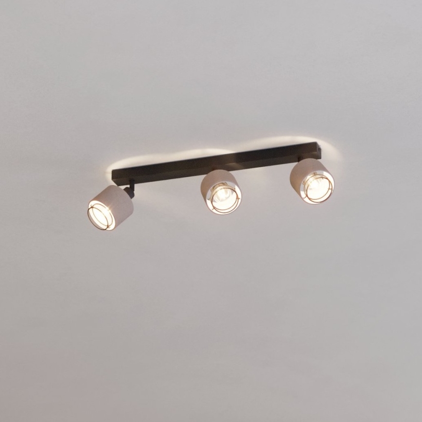 Eglo - Aplique 3xE14/40W/230V negro/beige