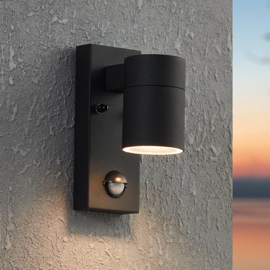 Eglo - Aplique de exterior LED con sensor 1xGU10/3W/230V IP44