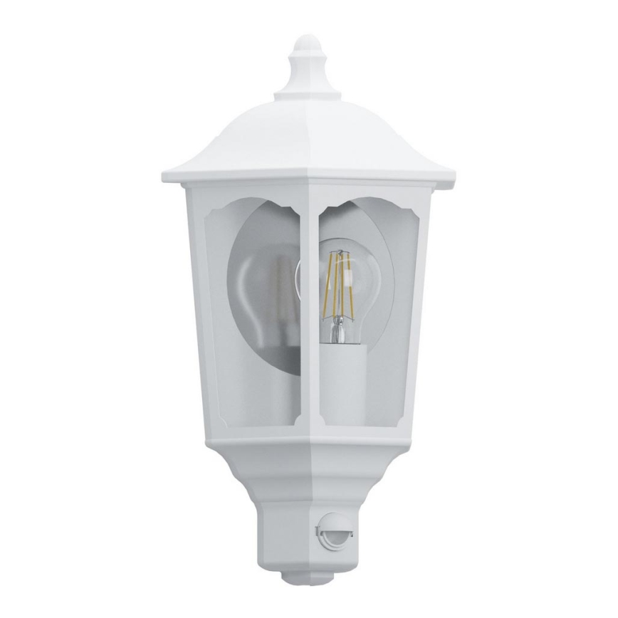 Eglo - Aplique exterior con sensor 1xE27/60W/230V blanco