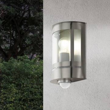 Eglo - Aplique exterior con sensor 1xE27/60W/230V IP44