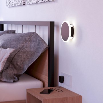 Eglo - Aplique LED LED/12W/230V 3000K diá. 17 cm negro