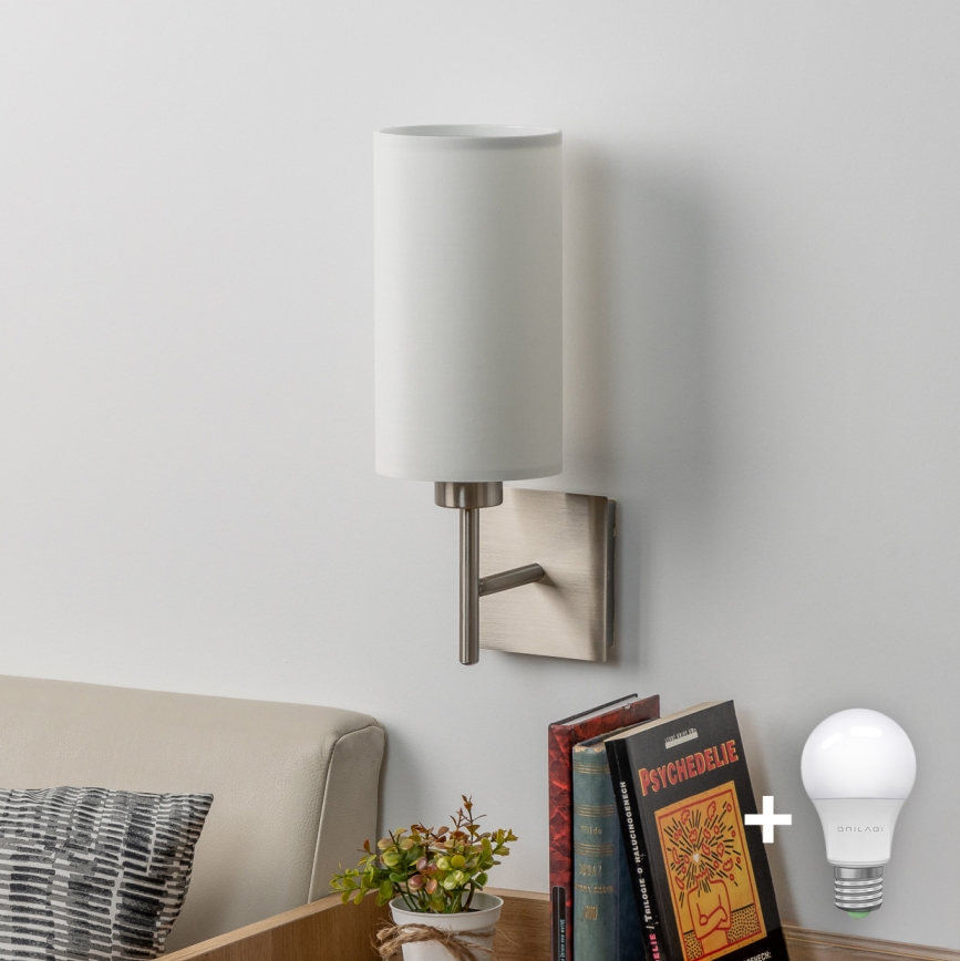 Eglo - Aplique LED TUNJA 1xE27/60W/230V cromo mate/blanco