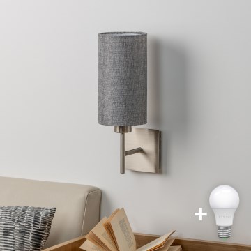 Eglo - Aplique LED TUNJA 1xE27/60W/230V cromo mate/gris