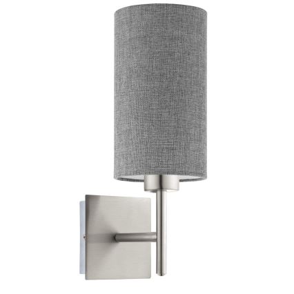 Eglo - Aplique LED TUNJA 1xE27/60W/230V cromo mate/gris