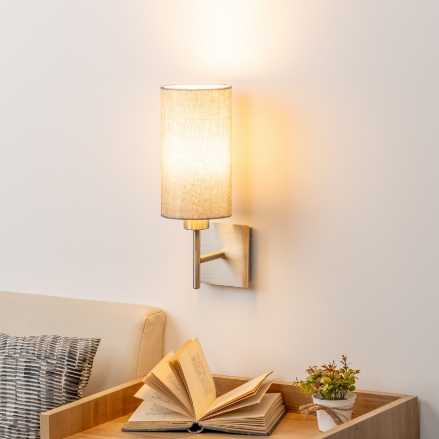 Eglo - Aplique LED TUNJA 1xE27/60W/230V cromo mate/gris