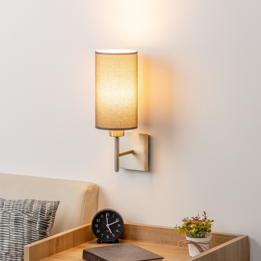 Eglo - Aplique LED TUNJA 1xE27/60W/230V cromo mate/marrón