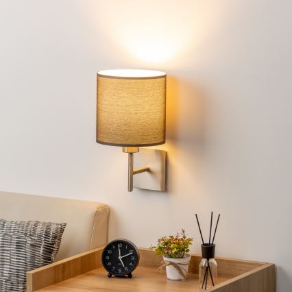Eglo - Aplique LED TUNJA 1xE27/60W/230V cromo mate/marrón