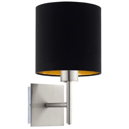 Eglo - Aplique LED TUNJA 1xE27/60W/230V cromo mate/negro