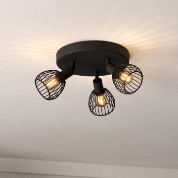 Eglo - Foco 3xE14/40W/230V negro