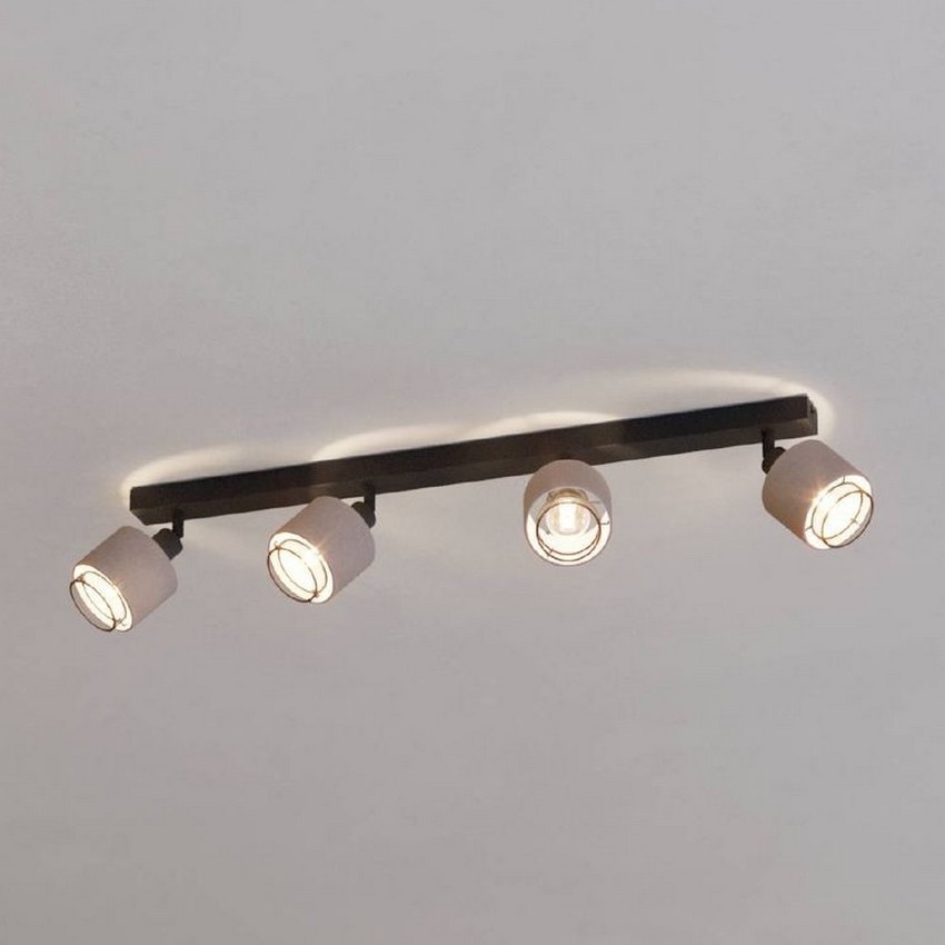 Eglo - Foco 4xE14/40W/230V negro/beige