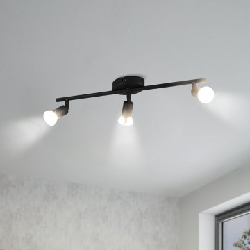 Eglo - Foco LED 3xGU10/2,8W/230V 3000K negro