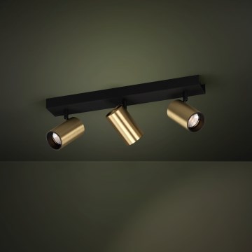 Eglo - Foco LED 3xGU10/4,5W/230V 3000K negro/dorado