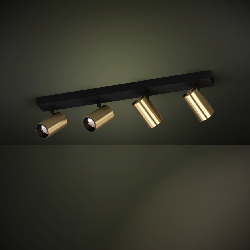 Eglo - Foco LED 4xGU10/4,5W/230V 3000K negro/dorado