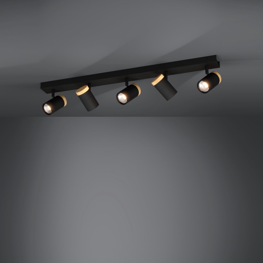Eglo - Foco LED 5xGU10/4,5W/230V 3000K negro/marrón