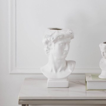 Eglo - Jarrón de ceramica 26x16 cm blanco