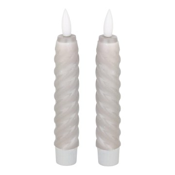 Eglo - JUEGO 2x Vela LED LED/1xAAA 15 cm gris