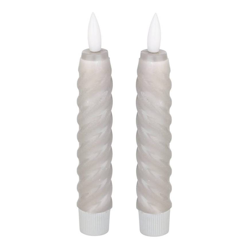 Eglo - JUEGO 2x Vela LED LED/1xAAA 15 cm gris