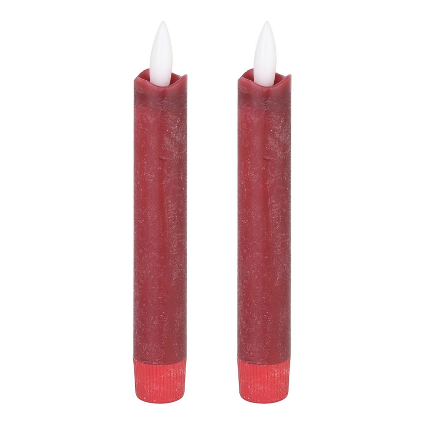 Eglo - JUEGO 2x Vela LED LED/1xAAA 15 cm rojo