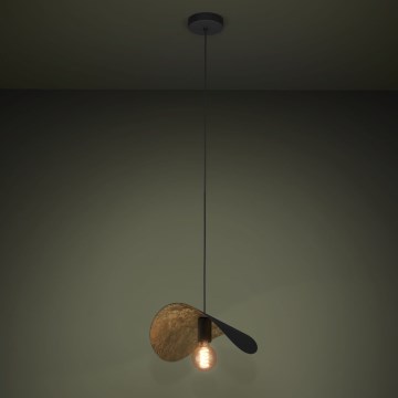 Eglo - Lámpara colgante 1xE27/40W/230V 41 cm negro/dorado