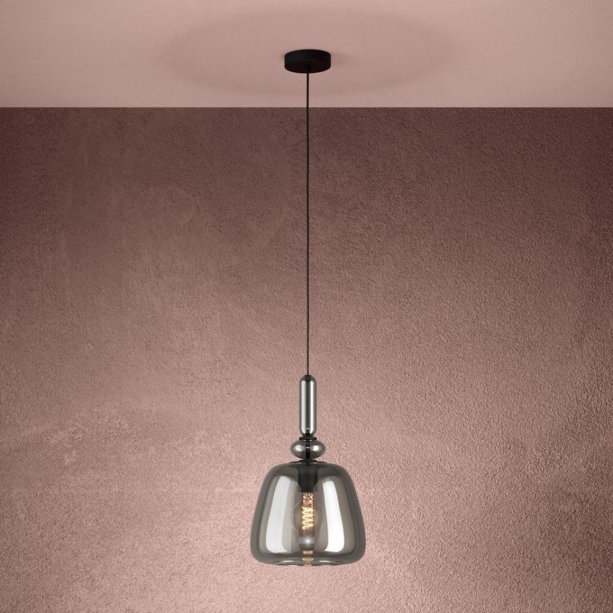 Eglo - Lámpara colgante 1xE27/40W/230V ahumado