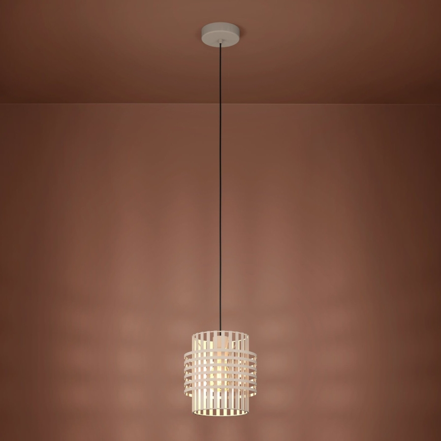 Eglo - Lámpara colgante 1xE27/40W/230V diá. 21 cm color crema