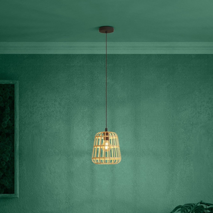 Eglo - Lámpara colgante 1xE27/40W/230V diá. 24 cm bambú