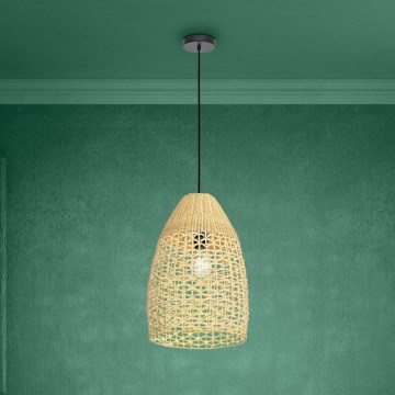 Eglo - Lámpara colgante 1xE27/40W/230V diá. 35 cm bambú