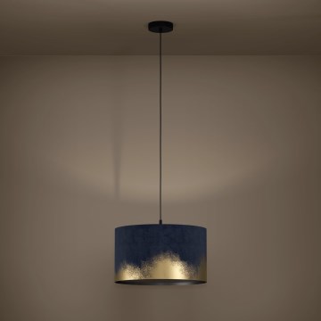 Eglo - Lámpara colgante 1xE27/40W/230V diá. 38 cm azul/dorado