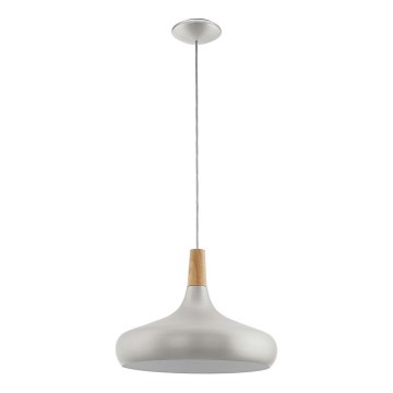 Eglo - Lámpara colgante 1xE27/40W/230V diá. 40 cm plata