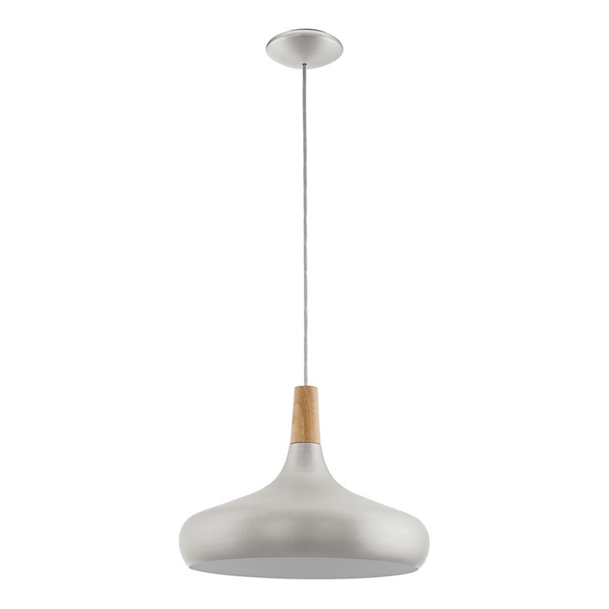 Eglo - Lámpara colgante 1xE27/40W/230V diá. 40 cm plata