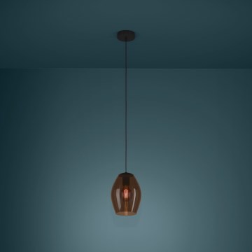 Eglo - Lámpara colgante 1xE27/40W/230V marrón