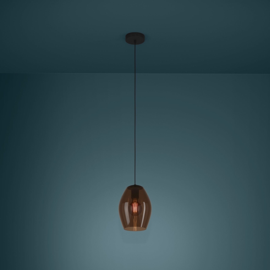 Eglo - Lámpara colgante 1xE27/40W/230V marrón