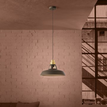 Eglo - Lámpara colgante 1xE27/40W/230V negro/dorado