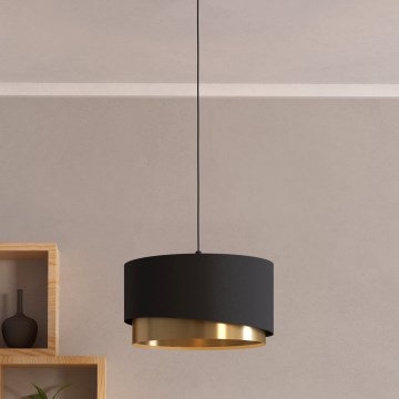 Eglo - Lámpara colgante 1xE27/40W/230V negro/dorado