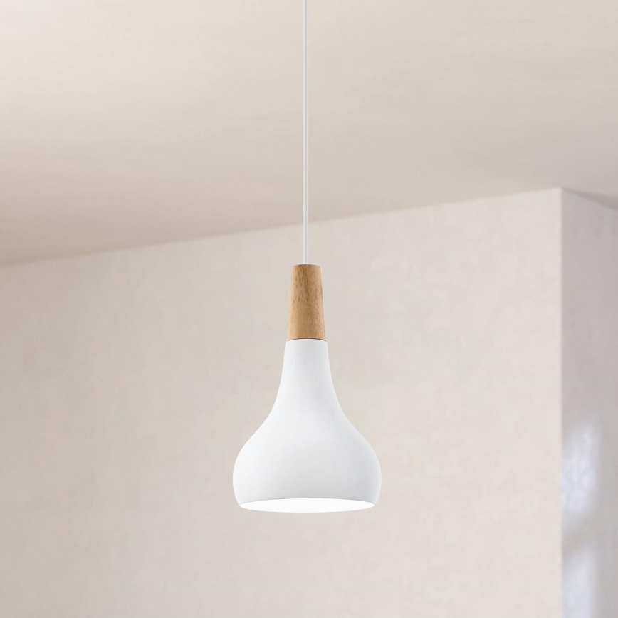 Eglo - Lámpara colgante 1xE27/60W/230V diá. 18 cm blanco