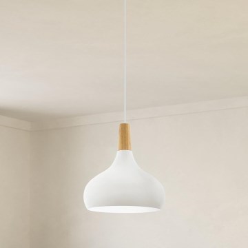 Eglo - Lámpara colgante 1xE27/60W/230V diá. 28 cm blanco - FSC Certificado