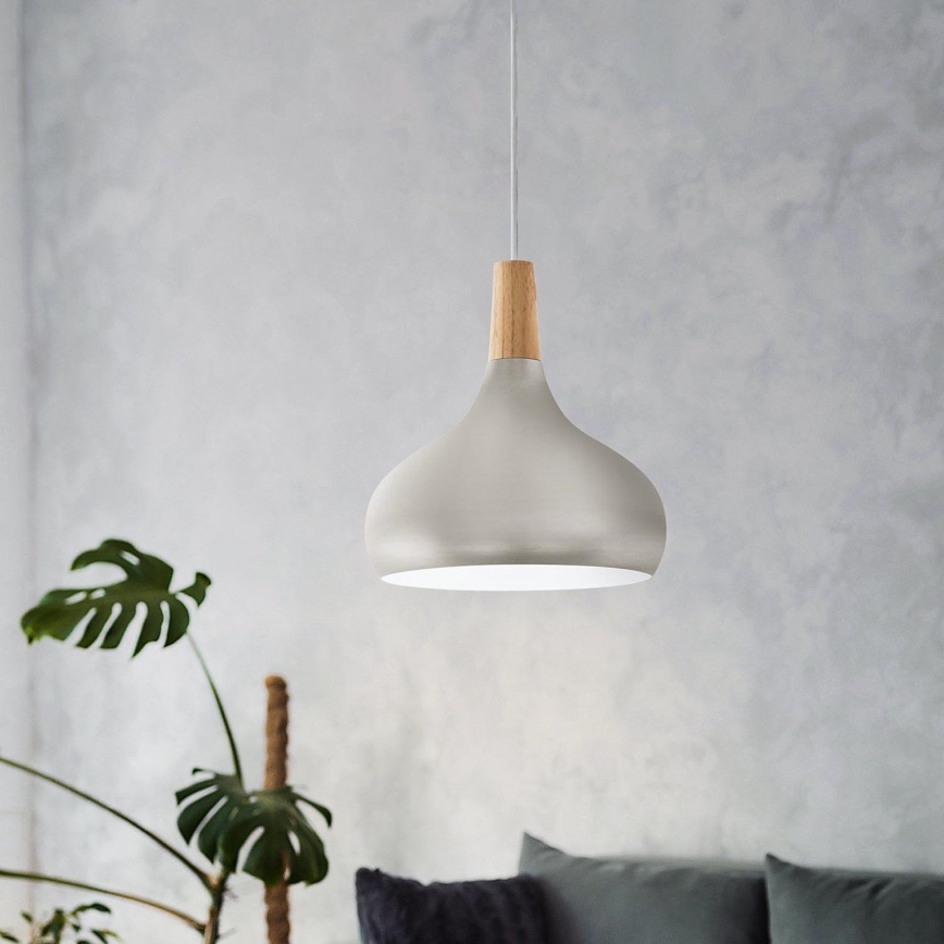 Eglo - Lámpara colgante 1xE27/60W/230V diá. 28 cm plata - FSC Certificado