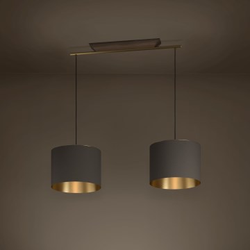 Eglo - Lámpara colgante 2xE27/40W/230V marrón/dorado