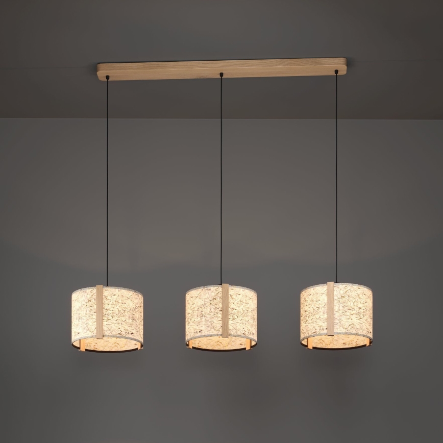 Eglo - Lámpara colgante 3xE27/25W/230V beige