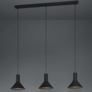 Eglo - Lámpara colgante 3xE27/28W/230V negro