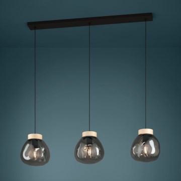 Eglo - Lámpara colgante 3xE27/40W/230V ahumado