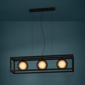 Eglo - Lámpara colgante 3xE27/40W/230V ahumado/negro