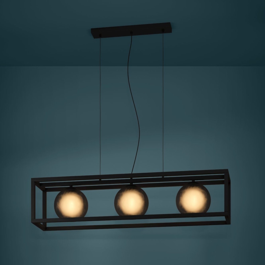 Eglo - Lámpara colgante 3xE27/40W/230V ahumado/negro