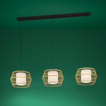 Eglo - Lámpara colgante 3xE27/40W/230V bambú